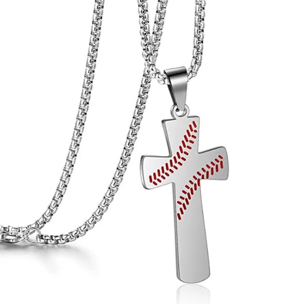 Stainless Steel Baseball Stitched Cross